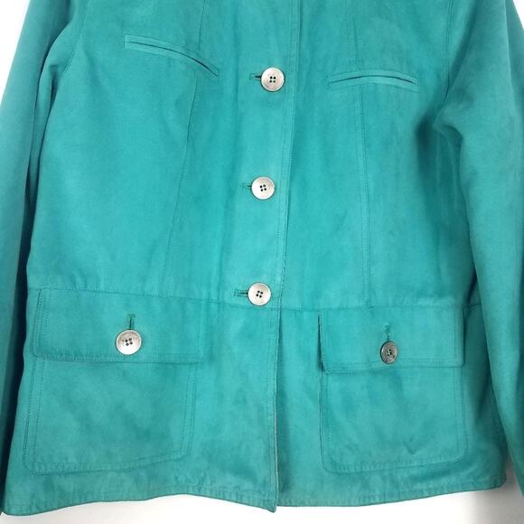 Vintage Reversible Suede & Waterproof Rain Jacket Green and Beige - Picture 8 of 10